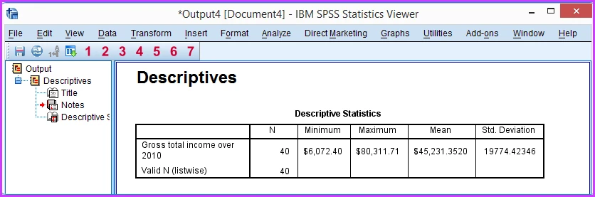 SPSS Data Editor Window